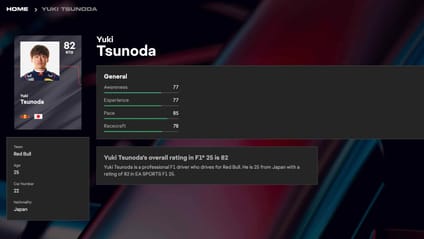 F1 25, Yuki Tsunoda