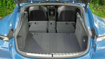 Porsche Taycan Sport Turismo interior rear seats down 