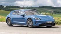 Porsche Taycan Sport Turismo exterior front three quarter dynamic
