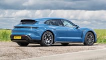 Porsche Taycan Sport Turismo exterior rear three quarter static
