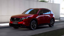 Driving shot of new Mazda CX-5 SUV, front three quarter