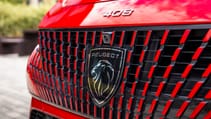2025 Peugeot E-408 review front badge and grille