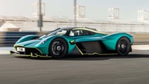 Chris Harris drives the Aston Martin Valkyrie on track