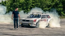 Jethro Bovingdon drifts Travis Pastrana's Family Huckster Top Gear 2023