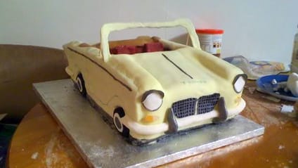 Triumph Herald boat cake