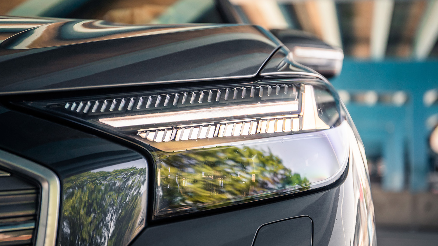 Audi Q4 e-tron headlight detail view