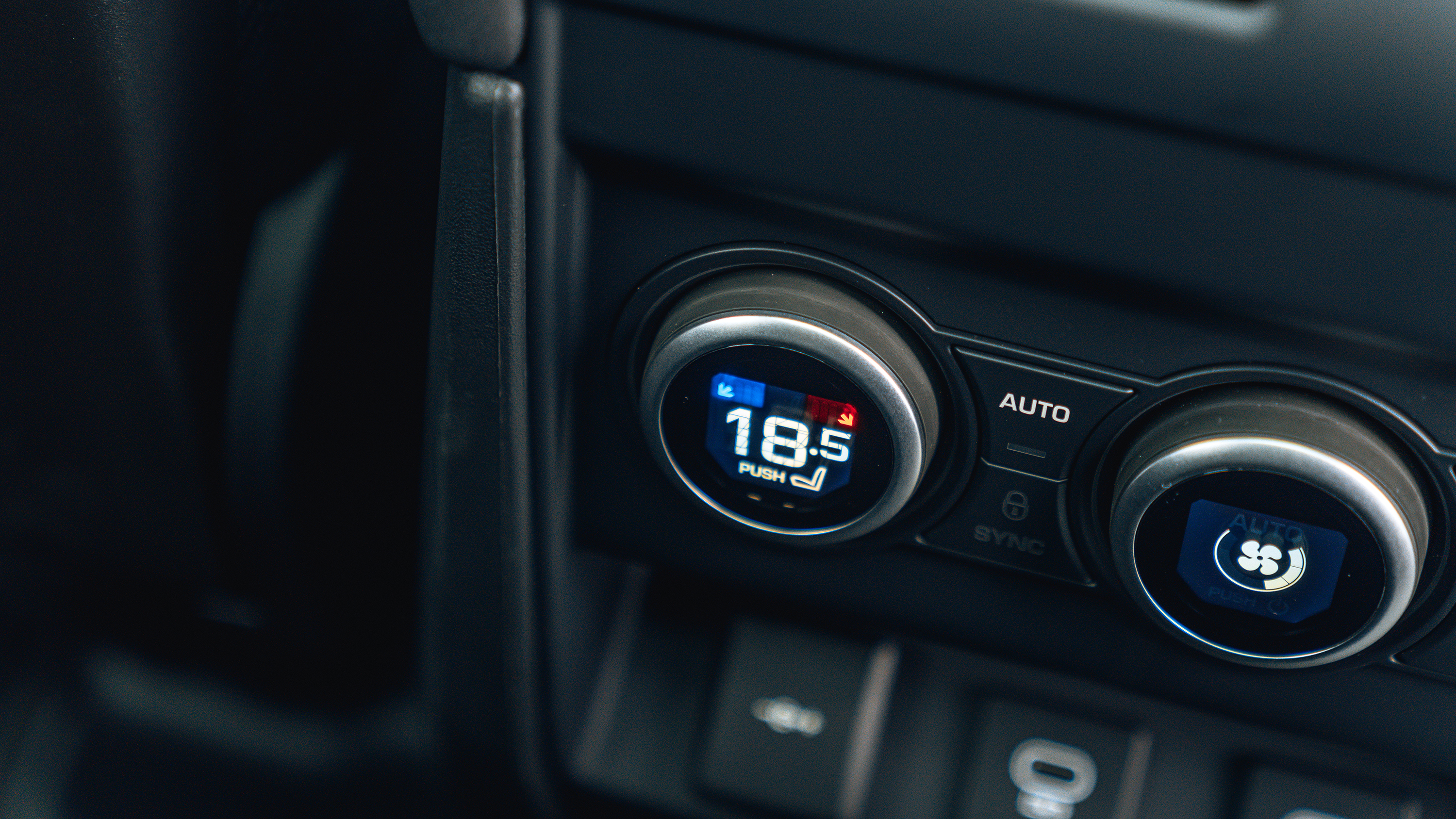 Land Rover Defender climate control dials