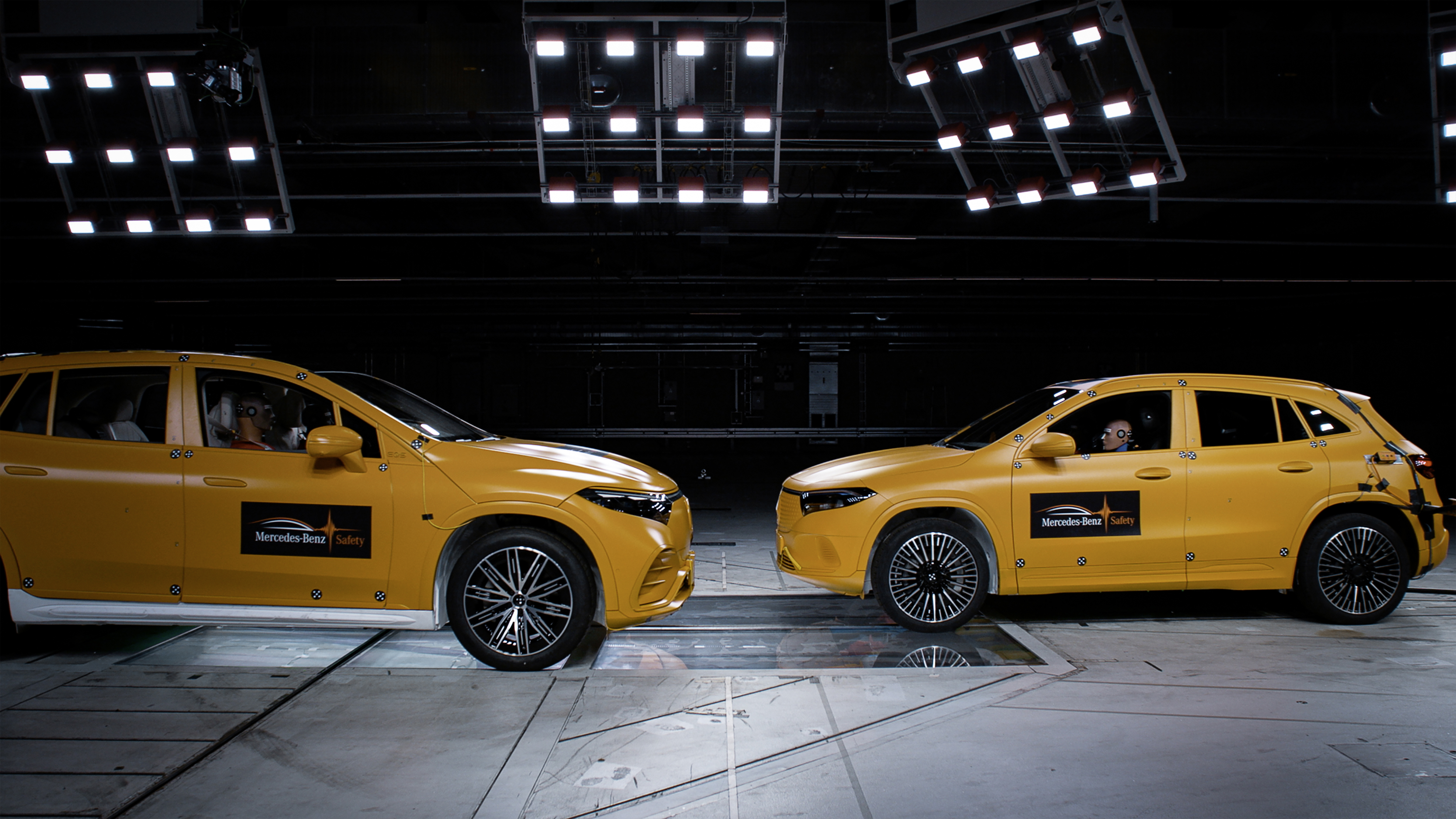 Behind the scenes at a live Mercedes-Benz electric car crash test