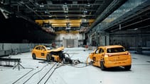 Behind the scenes at a live Mercedes-Benz electric car crash test