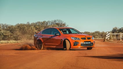 Static shot of car in the Australian outback