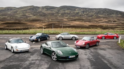 One millionth Porsche 911 with others
