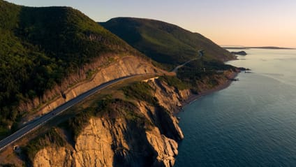 Cabot Trail highway on Cape Breton Island in Nova Scotia, Canada