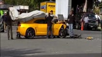 Transformers 3 Bumblebee Camaro Crashes while filming in DC