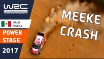 WRC - Rally Mexico 2017 Power Stage with Kris Meeke CRASH into car park!