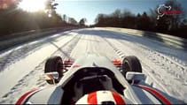 Single seater driven around Nurburgring Nordschleife in the snow!