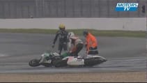 An unusual crash for two race bikes