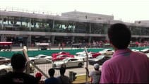 white Porsche hit the ferrari at GT Sepang