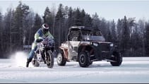 UTV vs Motorbike ON ICE