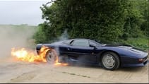 Flaming Jaguar XJ220 Burnout