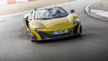 McLaren 675LT Spider on road and track