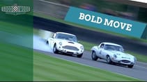 Aston Martin DB4 GT crashes after bold move