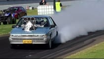 JSTWCH BLOWN V8 COMMODORE BURNOUT ENDS WITH A METHANOL FIRE BRASHERNATS SYDNEY 2014