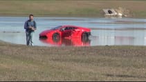 2000HP Lamborghini loses control into lake