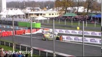 Valentino Rossi amazing overtake & near crash Monza Rally Show 2014