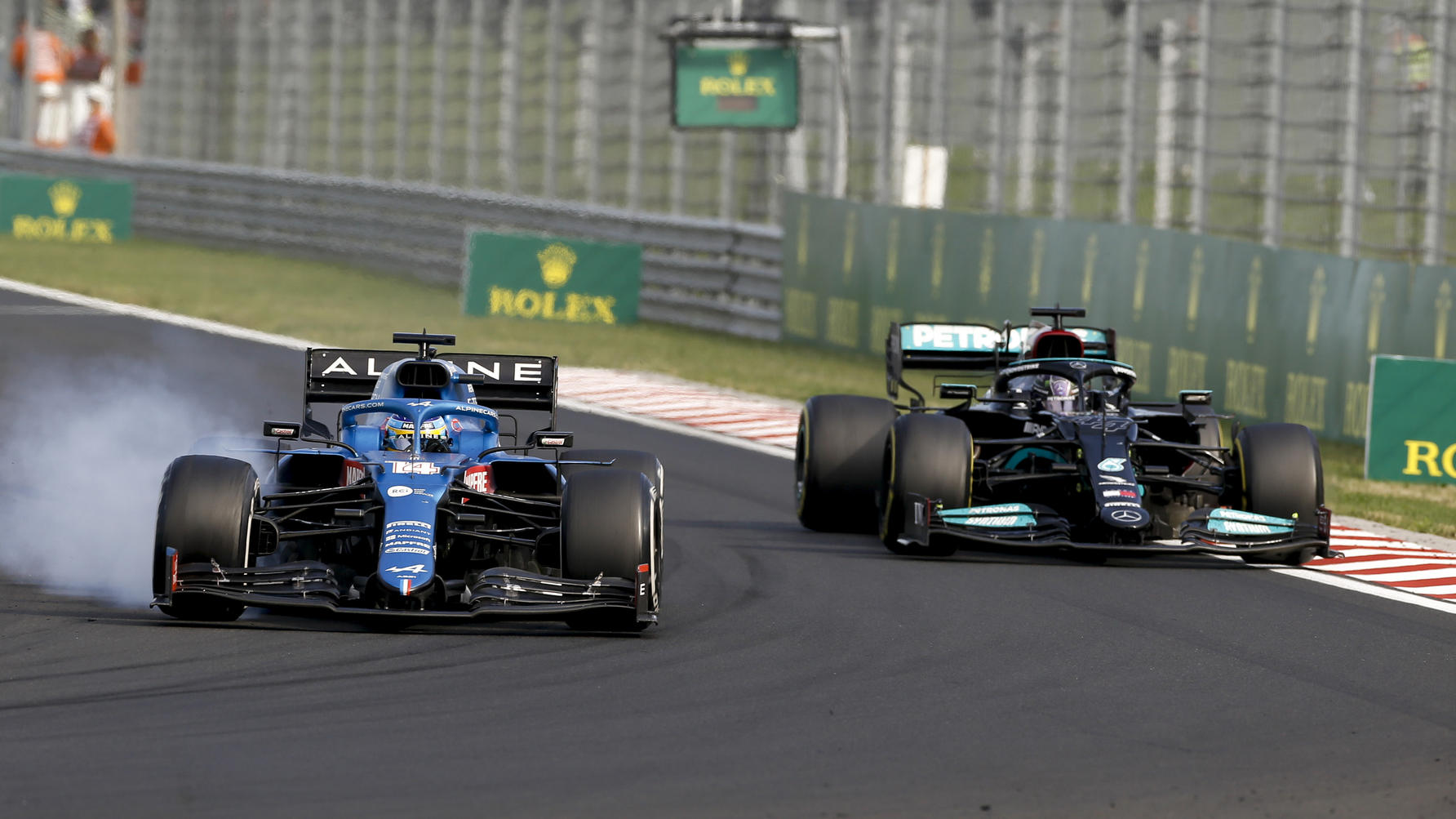 Fernando Alonso and Lewis Hamilton, Hungarian GP 2021