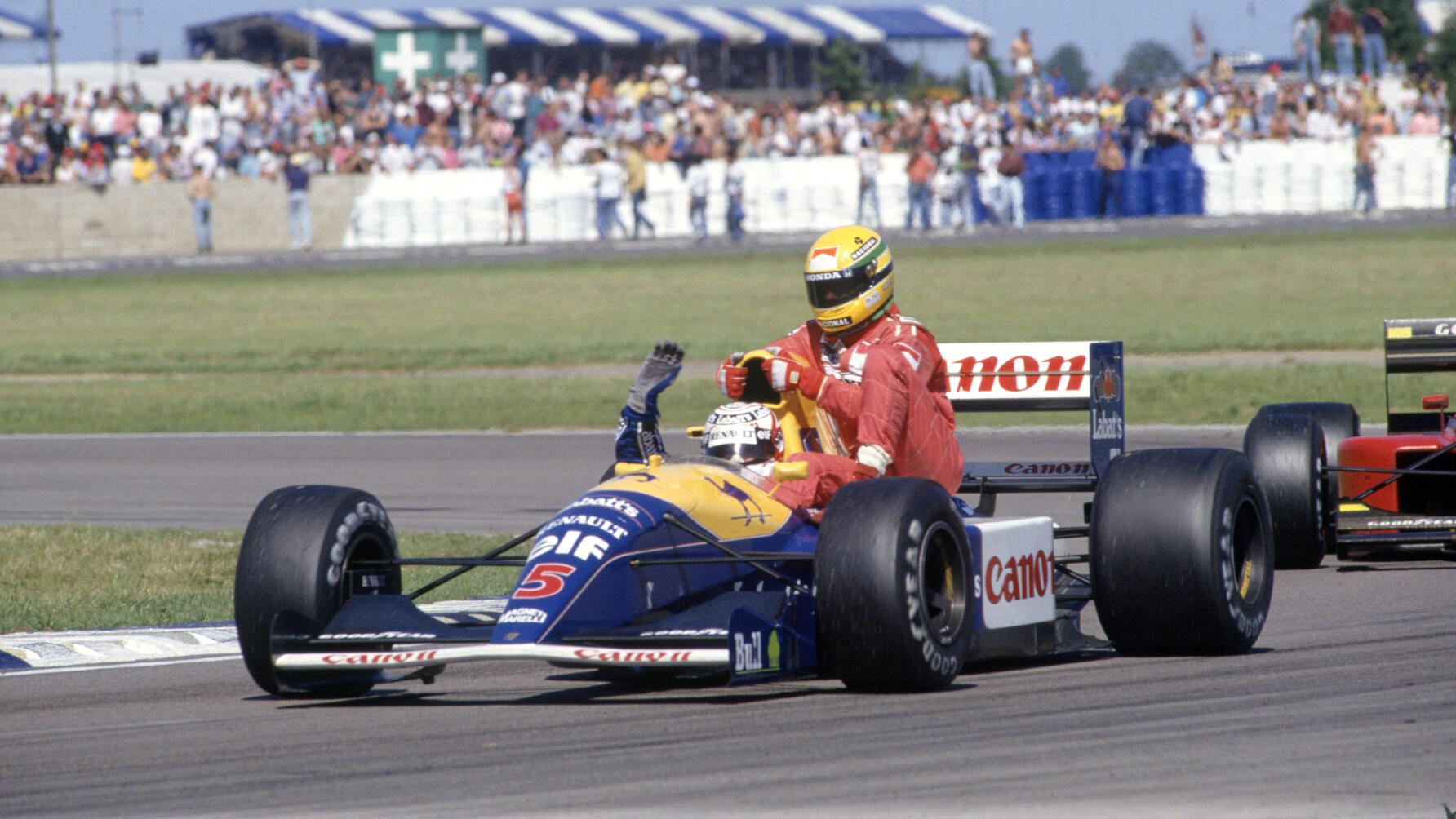 Mansell Senna lift Silverstone Top Gear