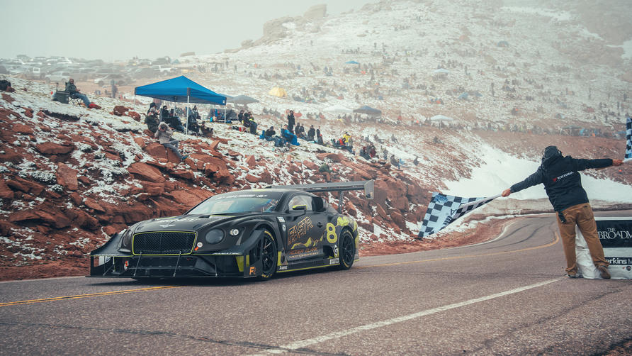 Bentley Pikes Peak Continental GT3 at Pikes Peak 2021 finish line